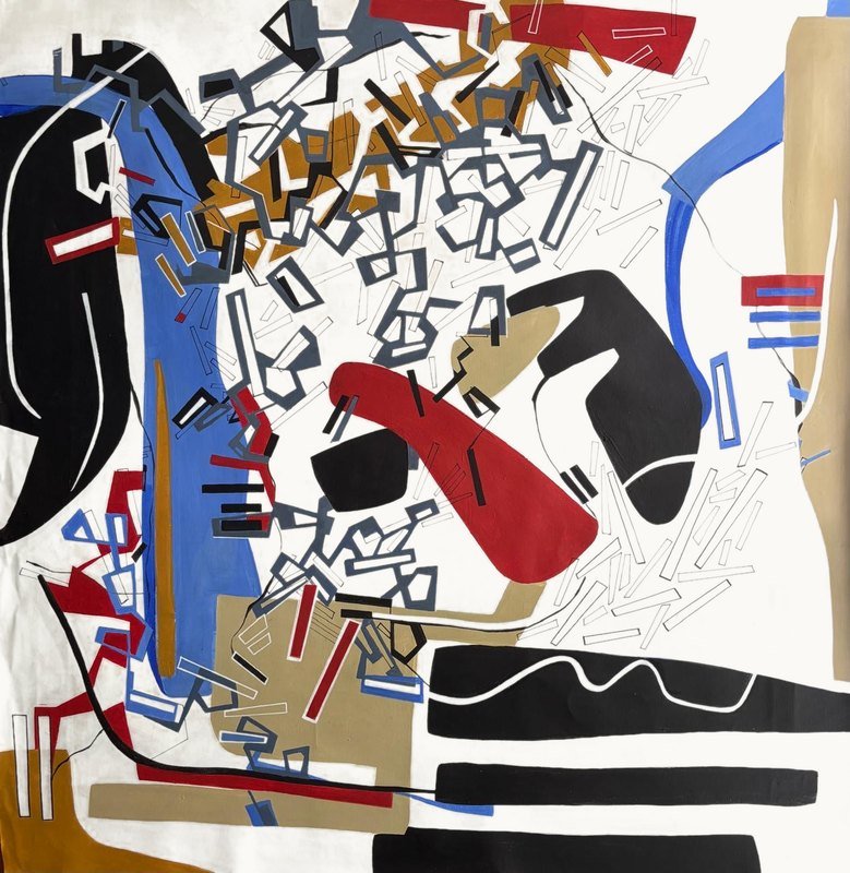 Dislocación 1 by Paola Lettieri. Acrylic on canvas, 100 × 100 cm.