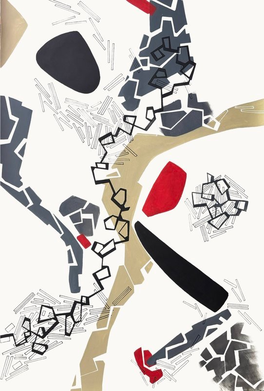 Dislocación 10 by Paola Lettieri. Acrylic on canvas, 70 × 80 cm.