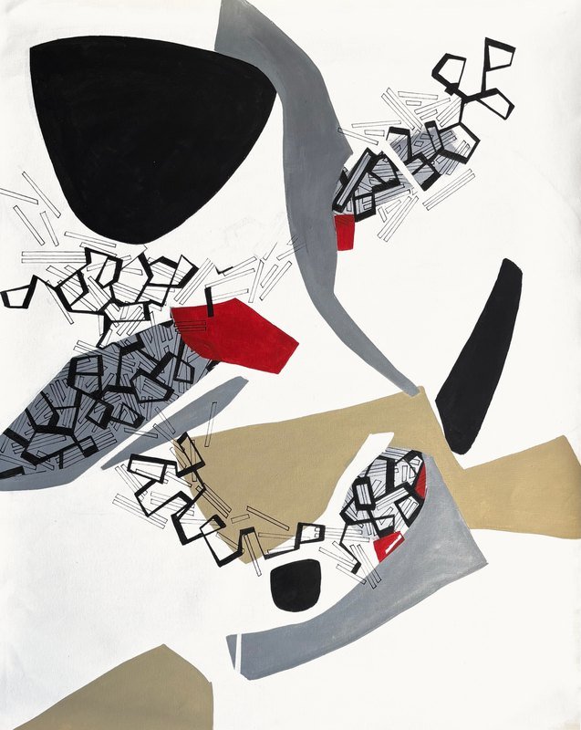 Dislocación 6 by Paola Lettieri. Acrylic on canvas, 77 × 80 cm.