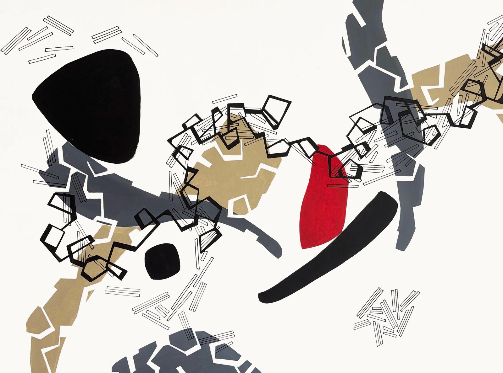 Dislocación 9 by Paola Lettieri. Acrylic on canvas, 100 × 78 cm.