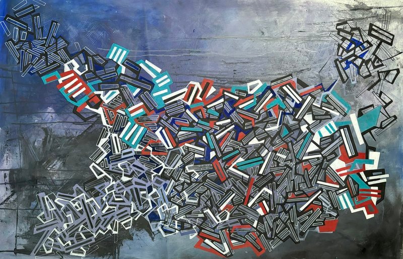 Fractal 15 by Paola Lettieri. Acrylic on canvas, 120 × 80 cm.