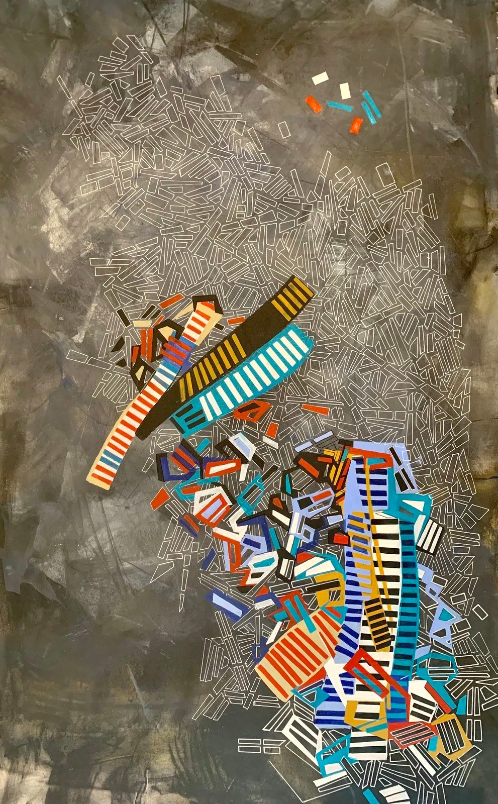 Fractal 2 by Paola Lettieri. Acrylic on canvas, 80 × 145 cm.