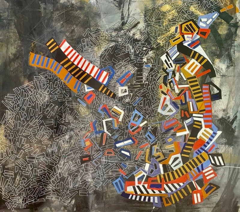 Fractal 4 by Paola Lettieri. Acrylic on canvas, 100 × 100 cm.