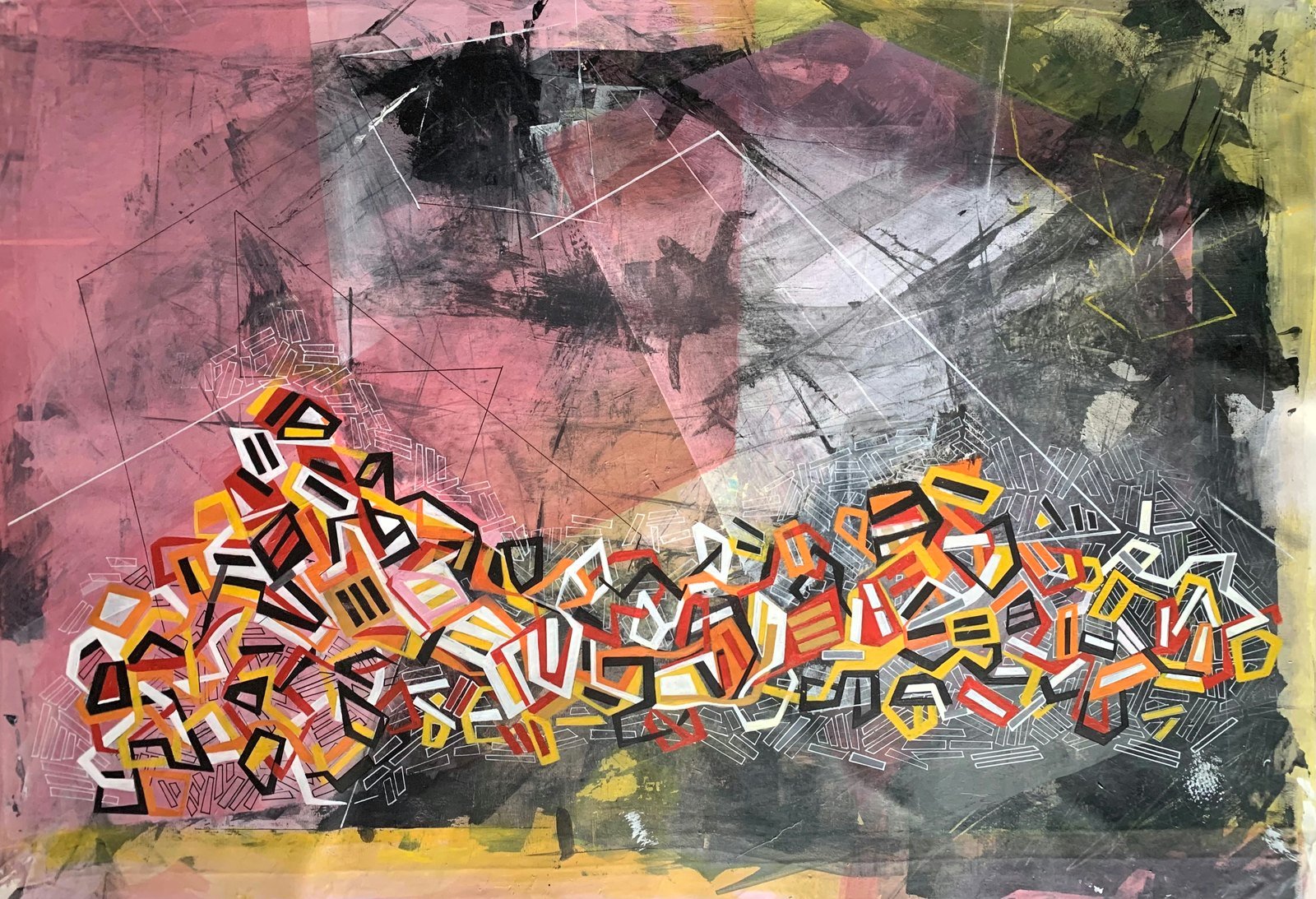 Fractal 8 by Paola Lettieri. Acrylic on canvas, 120 × 80 cm.