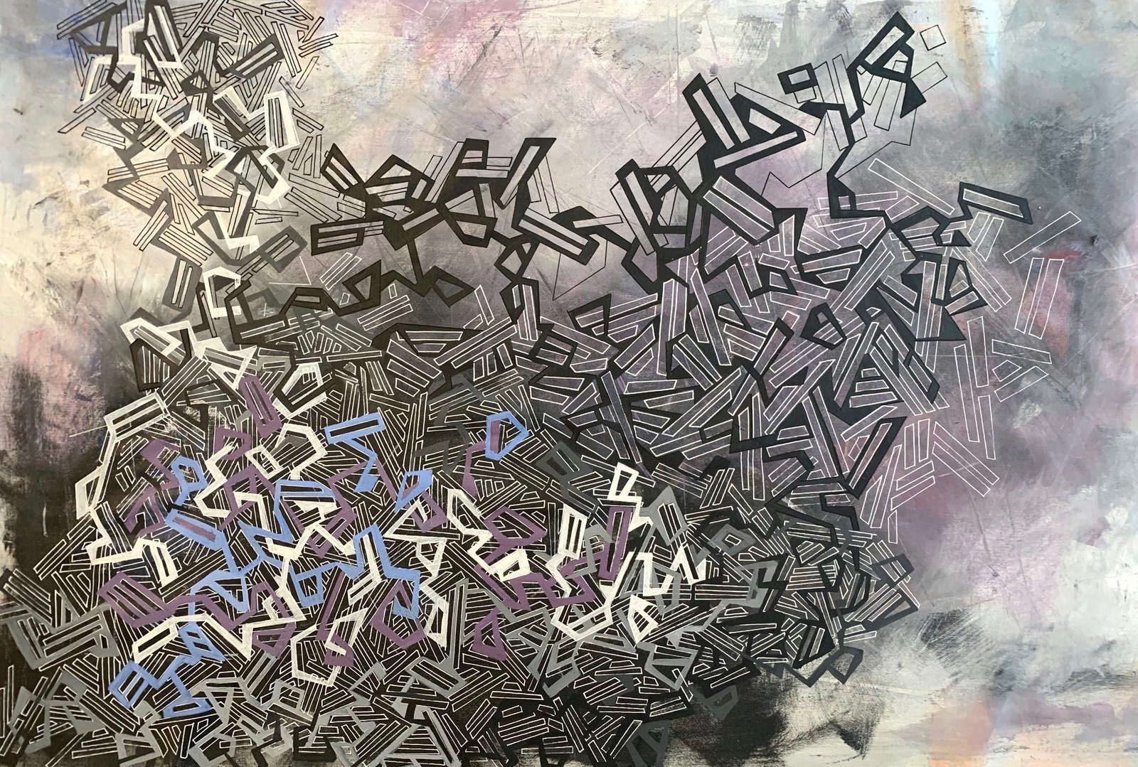Fractal 9 by Paola Lettieri. Acrylic on canvas, 120 × 80 cm.