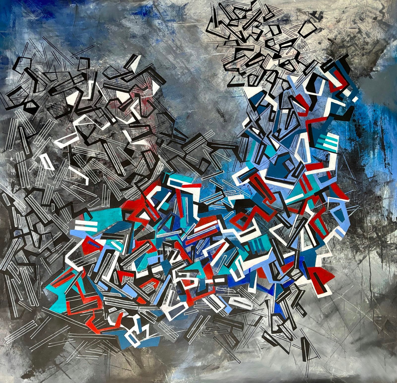 Untitled by Paola Lettieri. Acrylic on canvas, 100 × 100 cm.