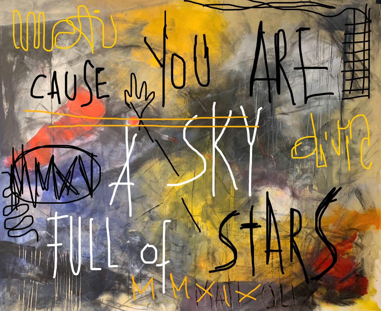 Full of Stars by Paola Lettieri. Acrylic on canvas, 150 × 130 cm.
