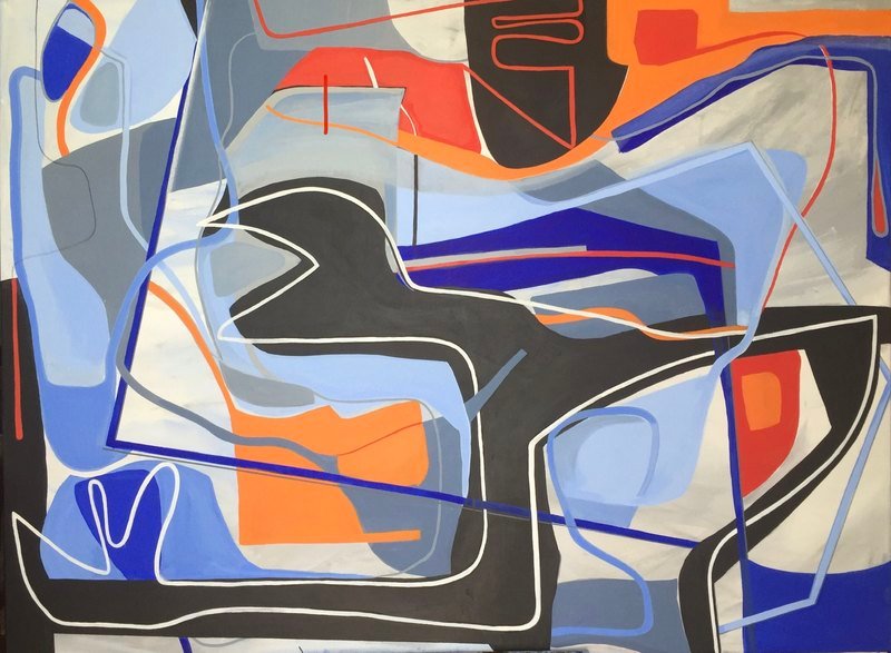 Infinito 7 by Paola Lettieri. Acrylic on canvas, 160 × 120 cm.
